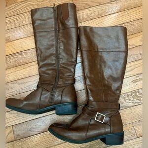 Arizona Jeans Co Brown Knee-High Leather Boots 9.5